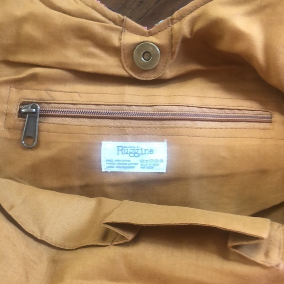 Ruggine Premium Artisan Crafted Patchwork Shoulder Bag with Leather Handles, New - Picture 7 of 14